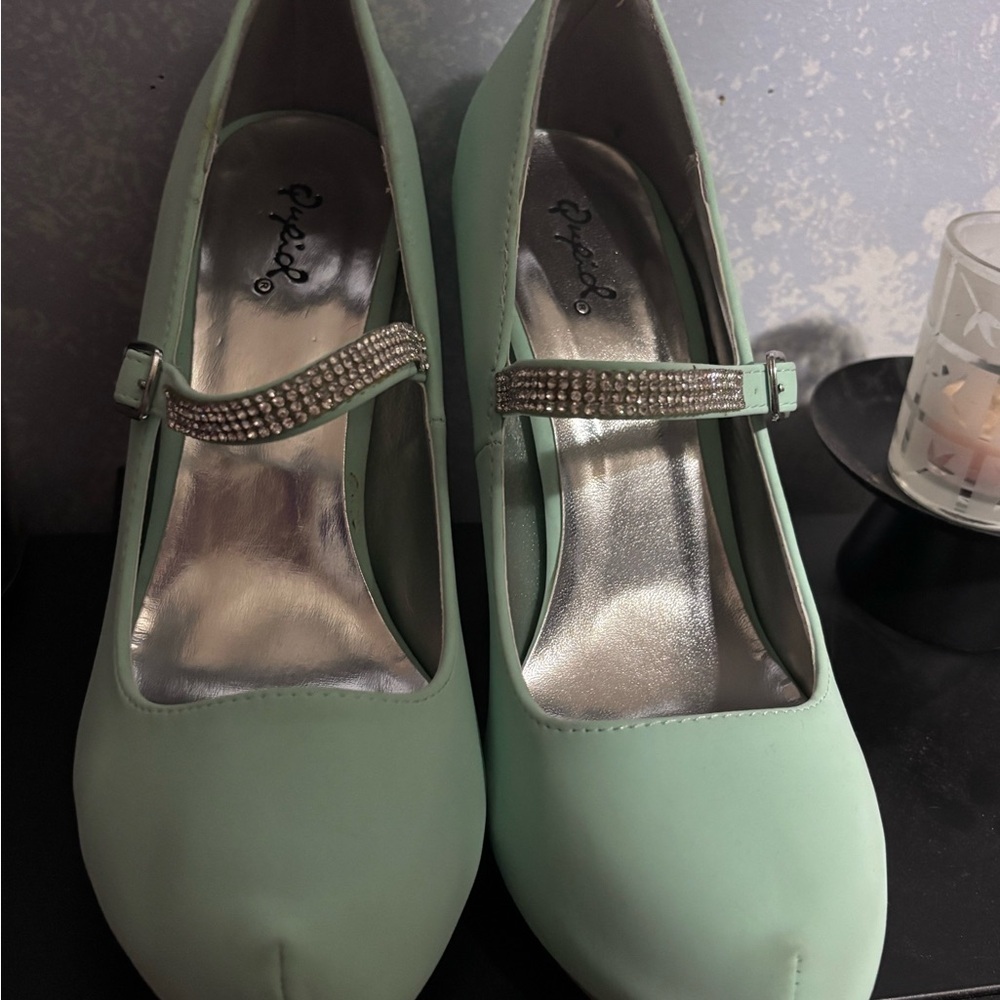 QUPID teal heels size 9 NWOT - Picture 3 of 9